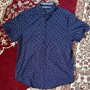 Denim & Flower Dark Blue Floral Button Down Shirt